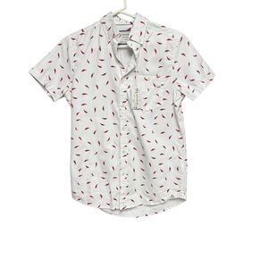 Free Planet Red chili  and White Casual Button Down Shirt XS NWT